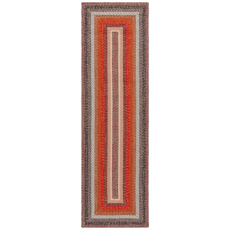 SAFAVIEH Handmade Braided Gula Machine Washable Country Rug - Brown/Rust - 2' 3" x 8' - Runner