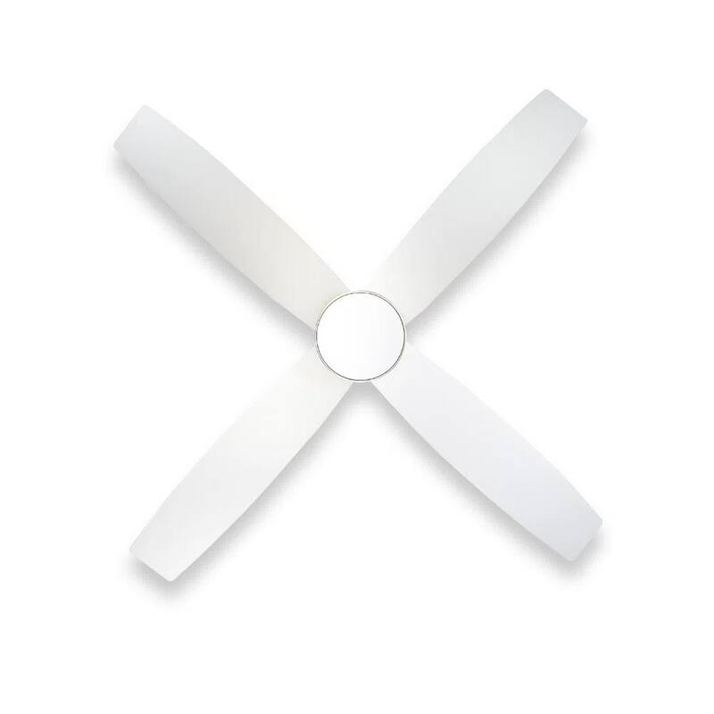 MLiAN Flush Mount DC Ceiling Fan with Lights and Remote, 4 Reversible Blades