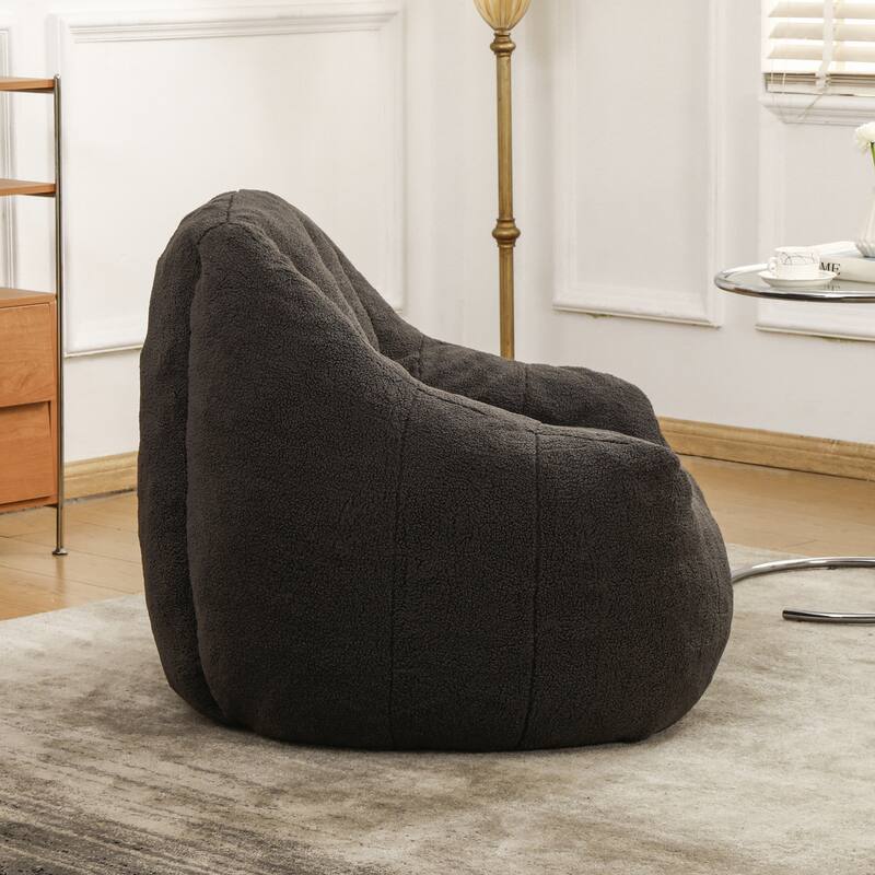 Fluffy Bean Bag Lazy Sofa Chair with Tufted Soft Stuffed Filling & Memory Foam