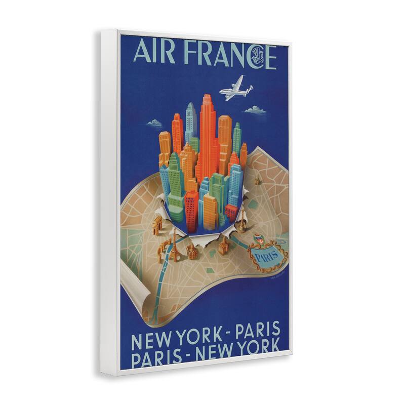Stupell Air France Vintage Travel Framed Giclee Art Design By Marcus Jules