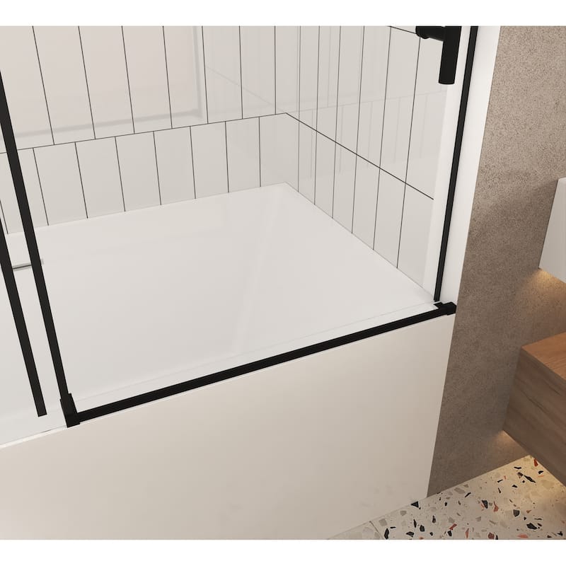 60 "W x 60" H Frameless Shower Door with Stainless Steel Handle - 60'' x 0.31'' x 60''