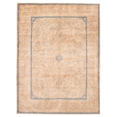 ECARPETGALLERY Hand-knotted Antalya Vintage Ivory Wool Rug - 9'8 x 12'11