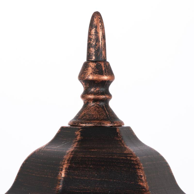 Brushed Bronze Plastic Lantern with Fireglow LEDs