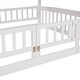 preview thumbnail 15 of 14, Full Over Full Low Bunk Bed with Slide, with Fence and Ladder for Toddler Kids Teens
