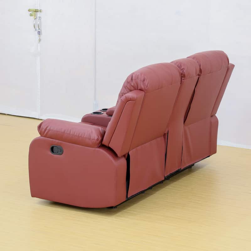 KISRAIS 73.5" Wide Faux Leather Manual Reclining Loveseat