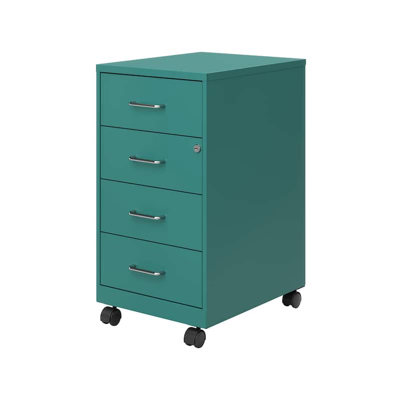 Space Solutions 18" Deep 4-drawer Mobile Organizer Cabinet,Pearl White