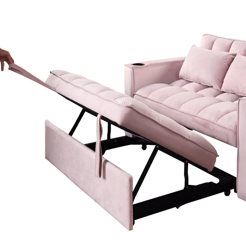 4-in-1 Modern Sofa Bed with USB Charging and Cup Holder, Perfect for Apartments