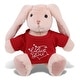 preview thumbnail 1 of 4, DolliBu I LOVE YOU Super Soft Baby Pink Rabbit Plush with Red Shirt - 8 inches
