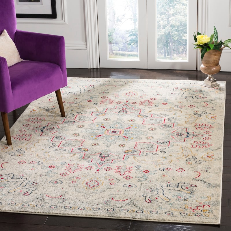 SAFAVIEH Madison Kazuko Vintage Boho Oriental Rug - 4' x 6' - Ivory/Grey
