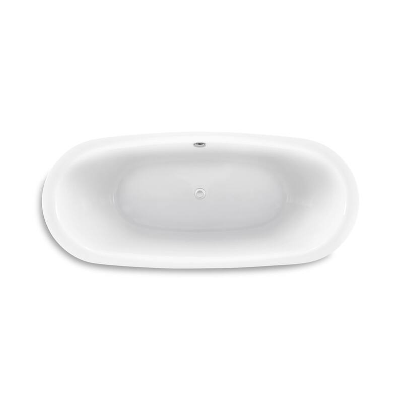 Swiss Madison Ivy 67" Free Standing Acrylic Tub with Center Drain and