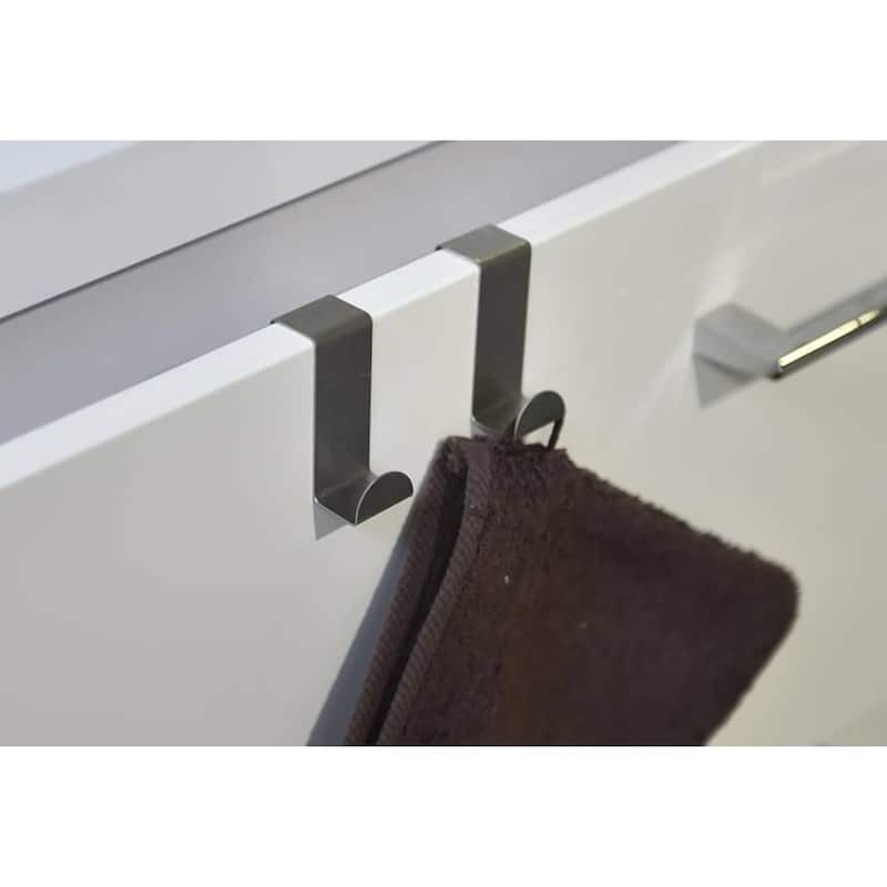 2 Stainless Steel Over the Door Hooks Space Saver Organizer 2 Pack