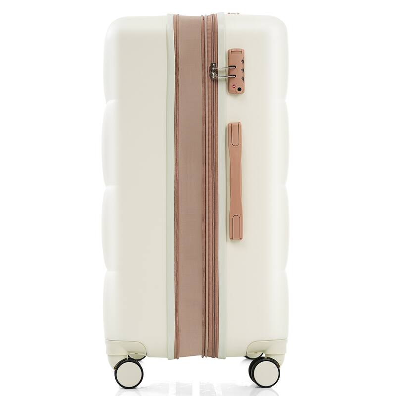 Merax 3 Piece Carry-on Luggage Set, ABS Hard Shell Lightweight Durable Luggage w/USB Port, Cup Holder and Spinner Wheels