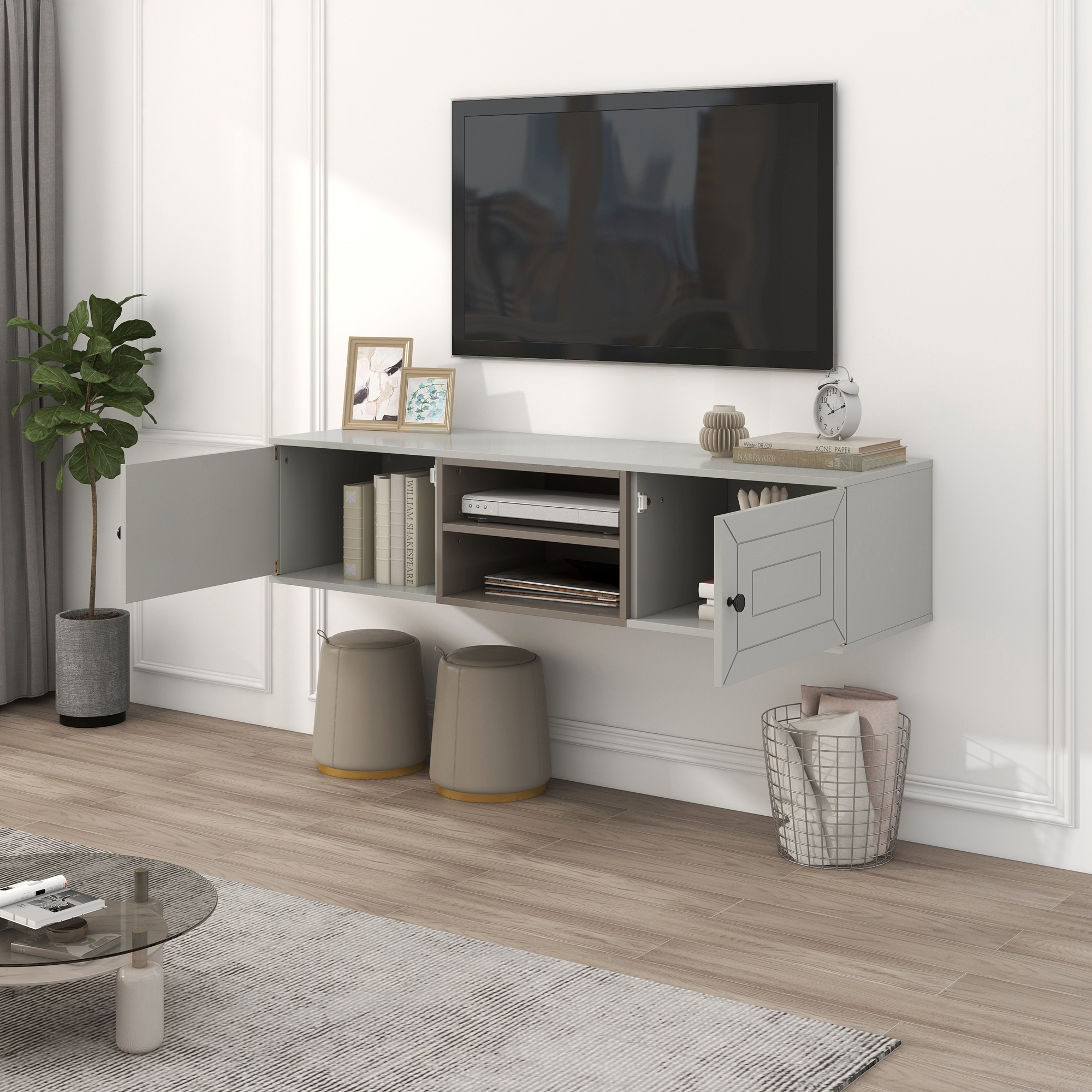 Floating table for shop tv