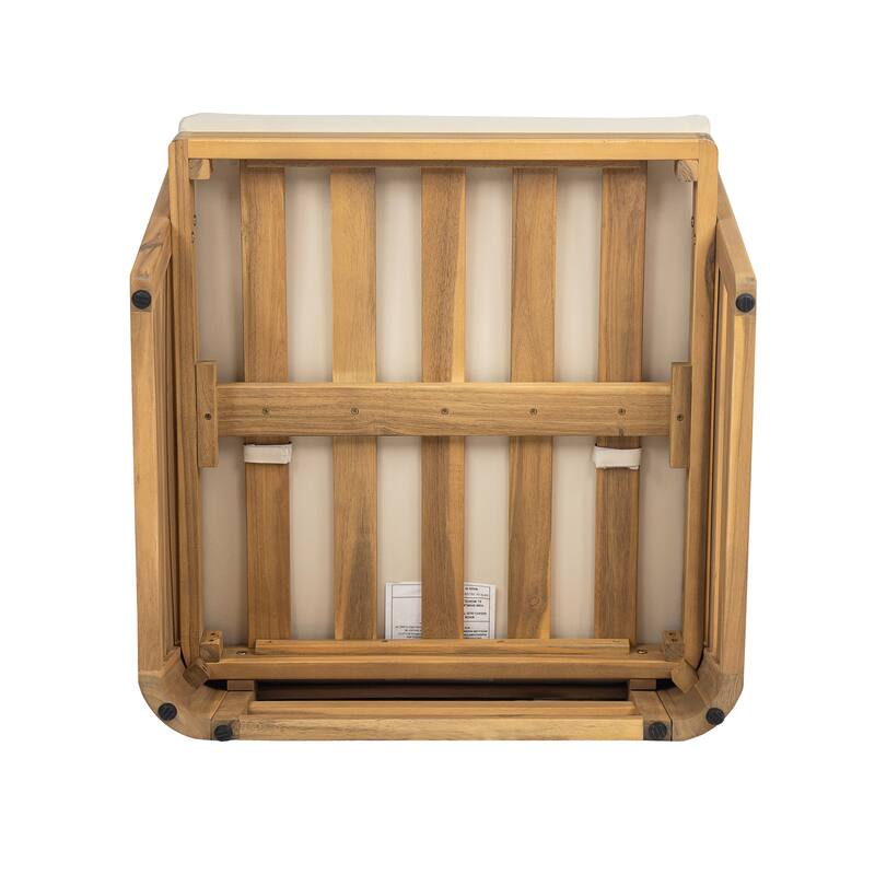 Roomfitters Outdoor Wood Club Chair with Cushion, Modern Accent Armchair for Patio or Garden