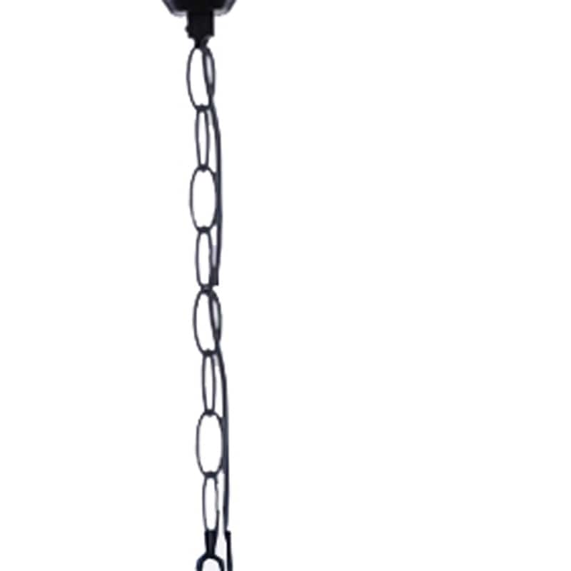 HomeRoots Natural and Black Iron and Rope Three Light Ceiling Light - 15' X '47.5' X '15