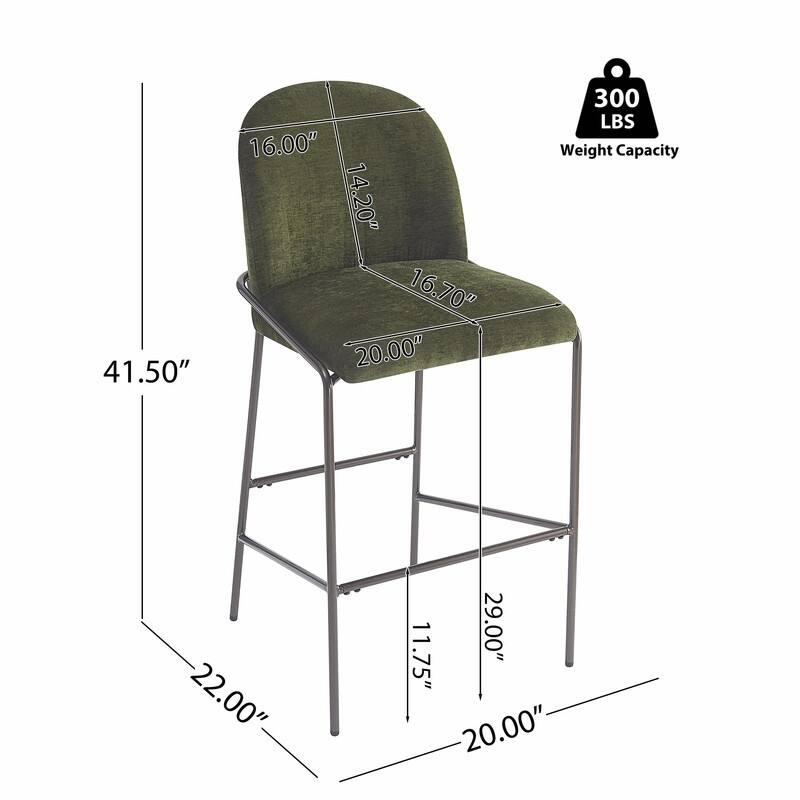 Galen Indoor Upholstered Metal Bar Stools with Gray Fabric and Antique Bronze Finish, Set of 2