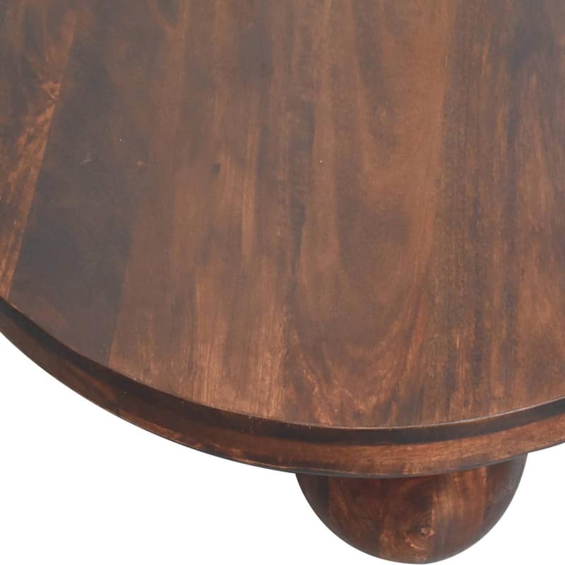 Artisan Furniture Solid Wood California Walnut Central Table with Ball Feet, Brown