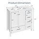 preview thumbnail 40 of 61, Modern Bathroom Vanity with Ceramic Sink, Soft-Close Storage Cabinet and Glossy Easy-Clean Countertop