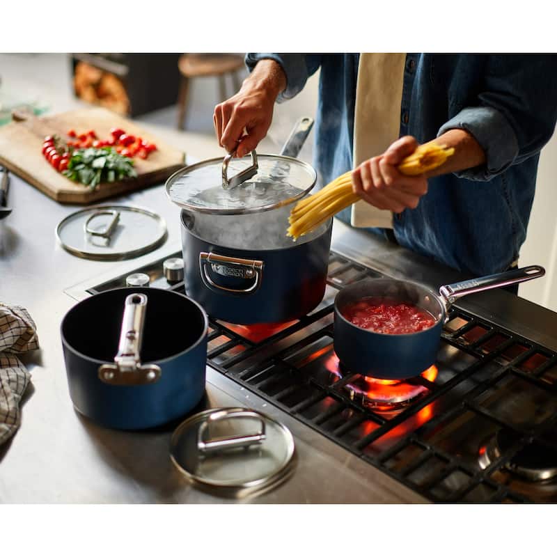 Joseph Joseph Space Ceramic Non-Stick 7-piece Saucepan Set with Folding Handles