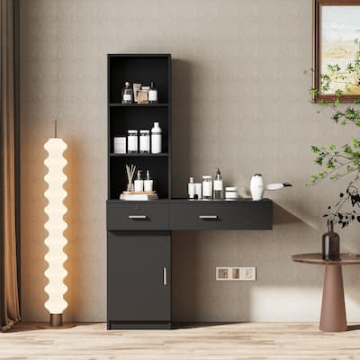 Modern Vanity desk with multi-layer storage
