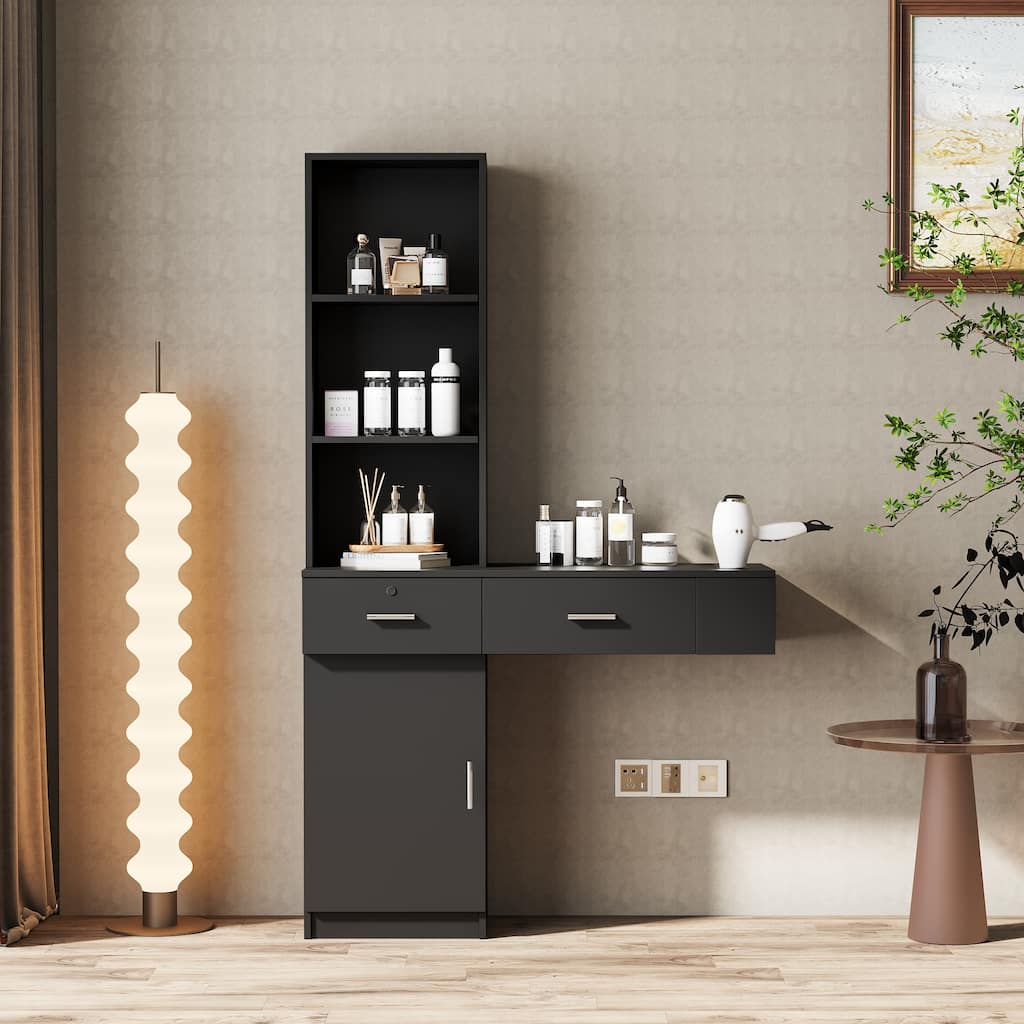 Modern Vanity desk with multi-layer storage