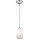 preview thumbnail 1 of 0, Access Lighting Champagne - Glass Pendant - 1-Light Pendant - Cord - Opal Glass Shade - Replaceable LED Brushed Steel/Opal