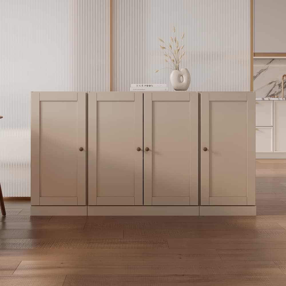 Palace Imports 100% Solid Wood Sideboard, Shaker Doors, Adjustable Shelves, 65" Wide, 35.75" Tall