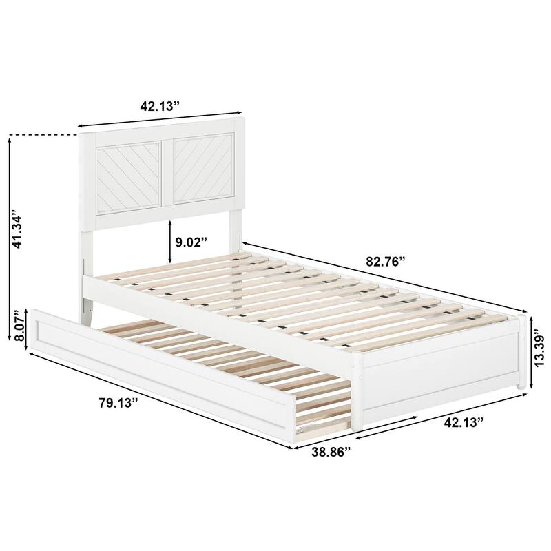 Clayton Platform Bed with Panel Footboard and Twin XL Trundle