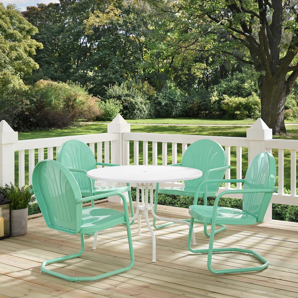 Crosley Griffith Aqua 5-piece Metal Outdoor Dining Set