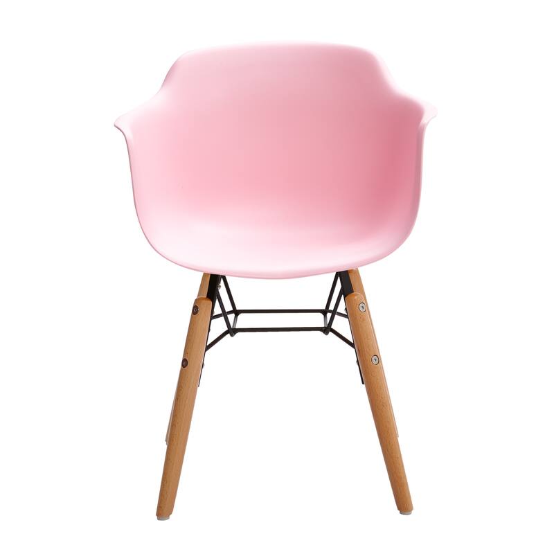 HomeRoots Set Of Four Pink And Brown Heavy Duty Plastic And Wood Juvenile Side Chairs - 16.00 in. x 23.00 in. x 15.00 in.