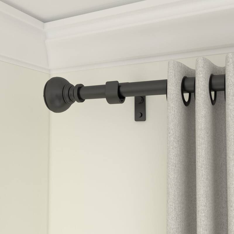 Acroma Black Steel Adjustable Single Elengant Curtain Rod.