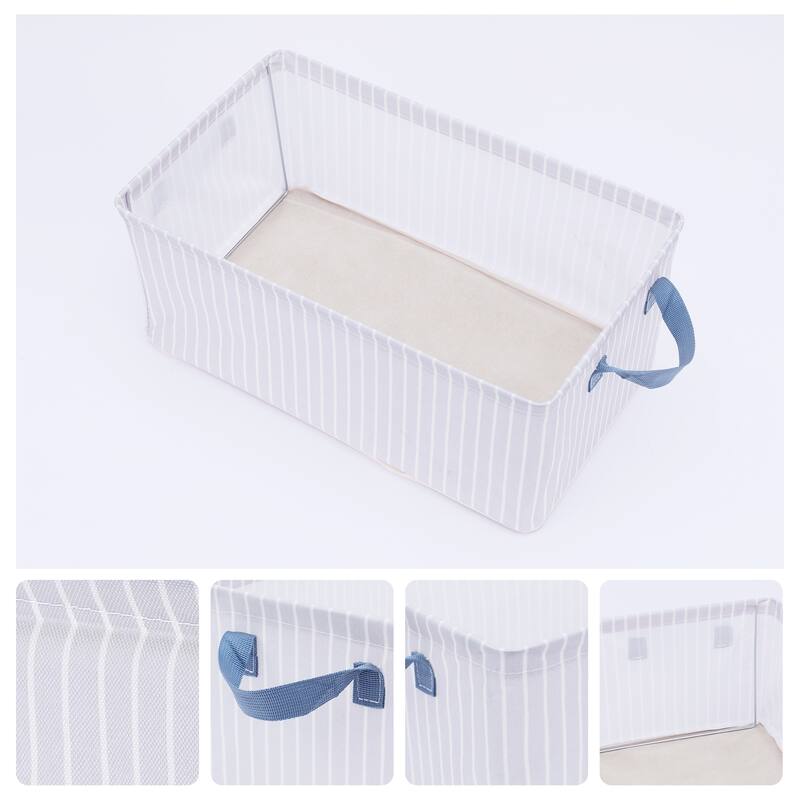 Storage Cube, Storage Bin with Handles for Shelves Closet, 1 Pack Sturdy Foldable Storage Basket for Organizing Clothes Blanket - Beige
