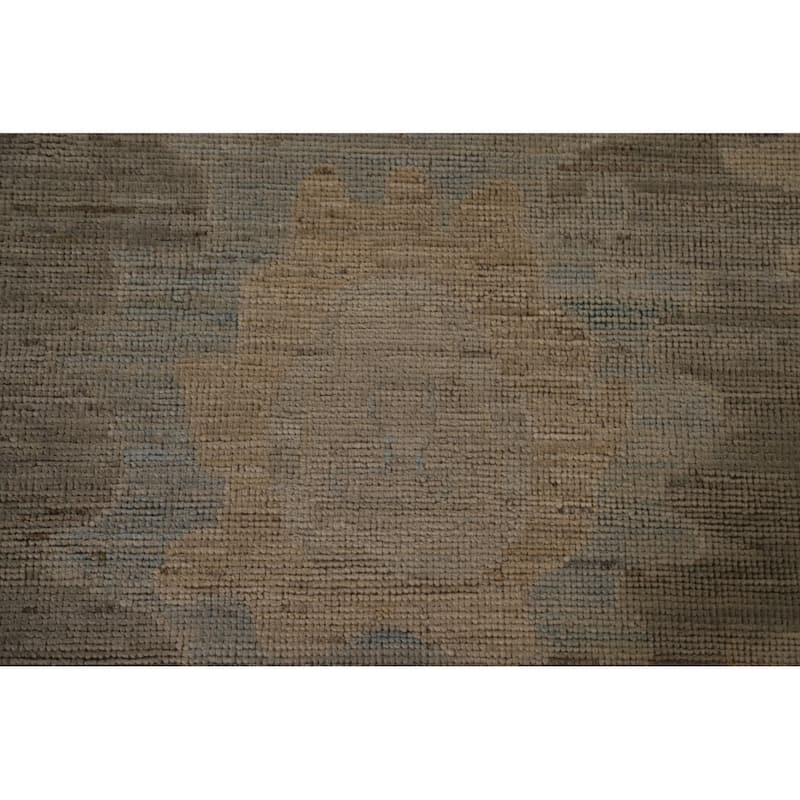 Gray Floral Oushak Turkish Area Rug Hand-knotted Oriental Wool Carpet - 9'1"x 11'10"