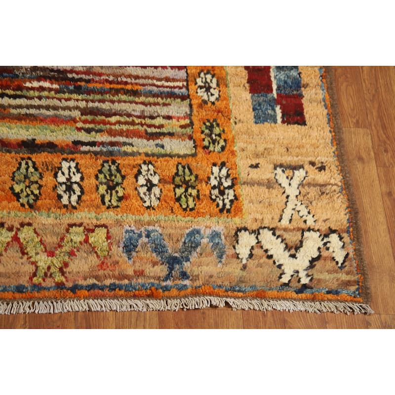 Multicolor Abstract Moroccan Oriental Area Rug Handmade Wool Carpet - 5'9" x 7'9"