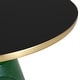 preview thumbnail 16 of 16, 30-Inch Round Coffee Table Glass/Stone Tabletop with Gold Iron Rim Frame Glass Pedestal Base