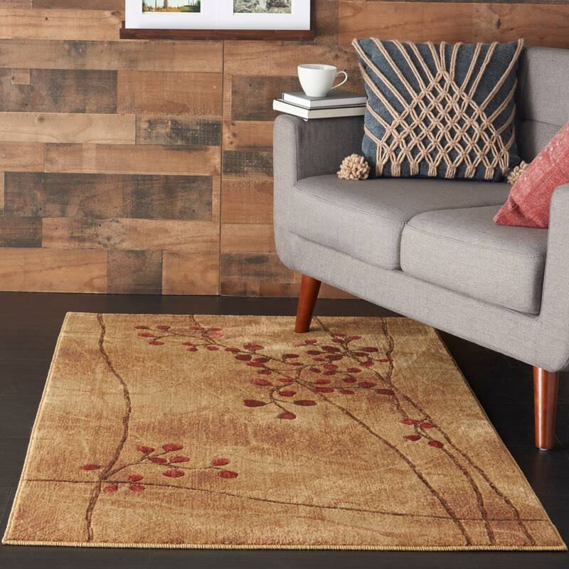 Copper Grove Oxford Floral Area Rug - Latte - 3'6" x 5'6"