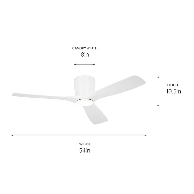 Kichler Lighting Volos 54 inch Integrated LED Indoor Matte White Flush Mount Ceiling Fan