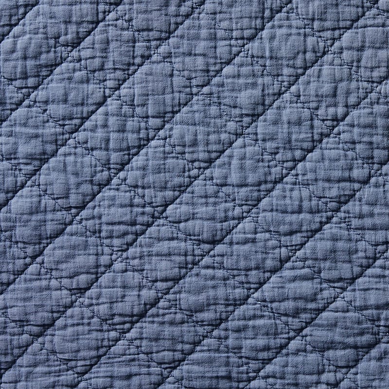 HiEnd Accents Stonewashed Cotton Gauze Traditional Style Solid Color Diamond Stitch 3 Piece Quilt Set