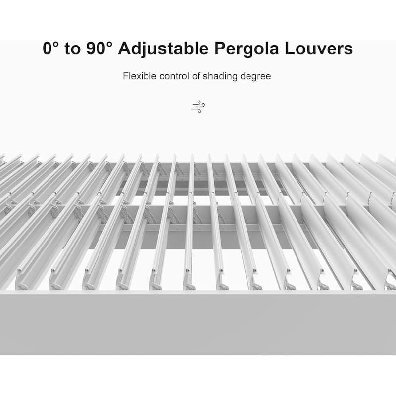 PURPLE LEAF Louvered Pergola Outdoor Aluminum Pergola with Adjustable Roof for Patio Hardtop Gazebo