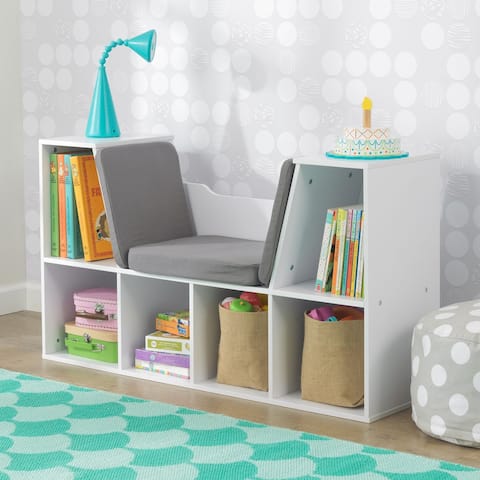 KidKraft White Bookcase with Reading Nook - N/A