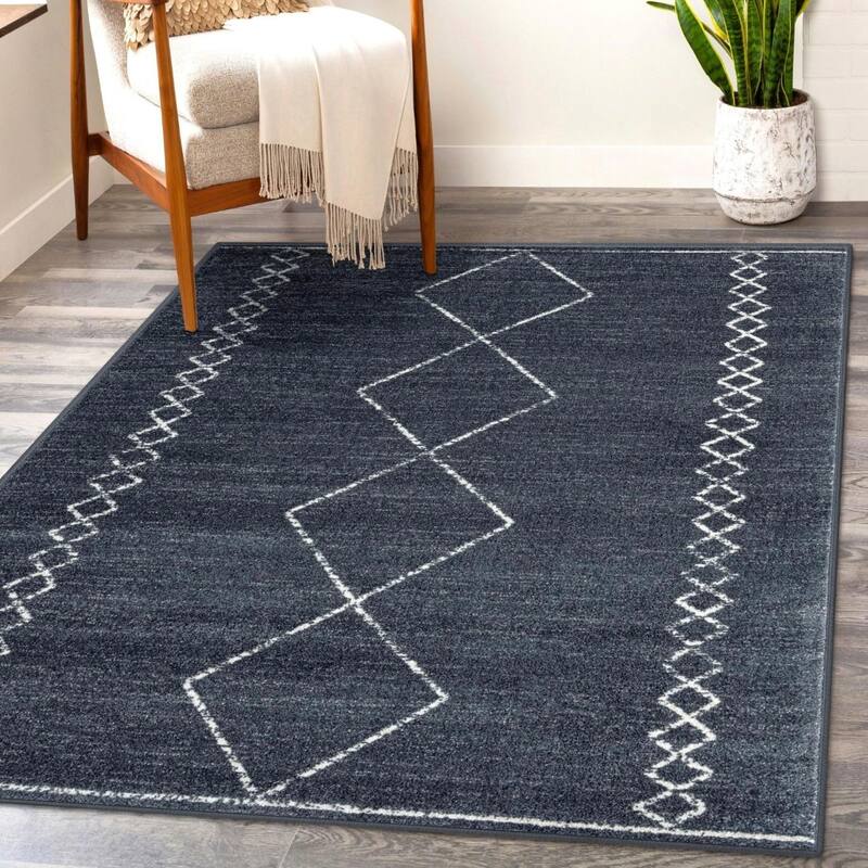 Luxe Weavers Boho Moroccan Geometric Area Rug - 9' x 12' - Anthracite