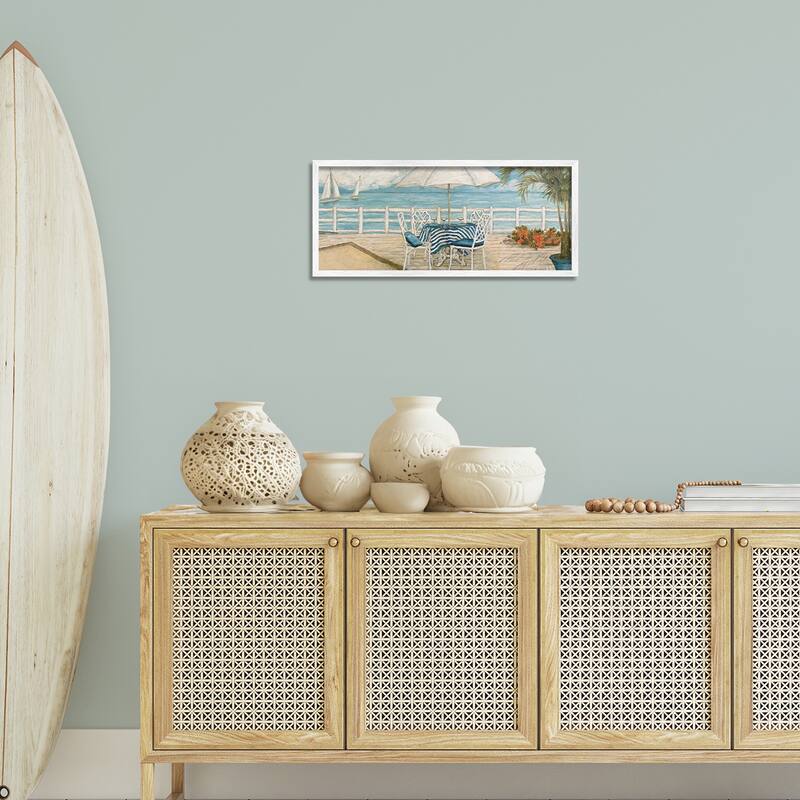 Stupell Coastal Restaurant Overlook Framed Giclee Art Design By Charlene Olson