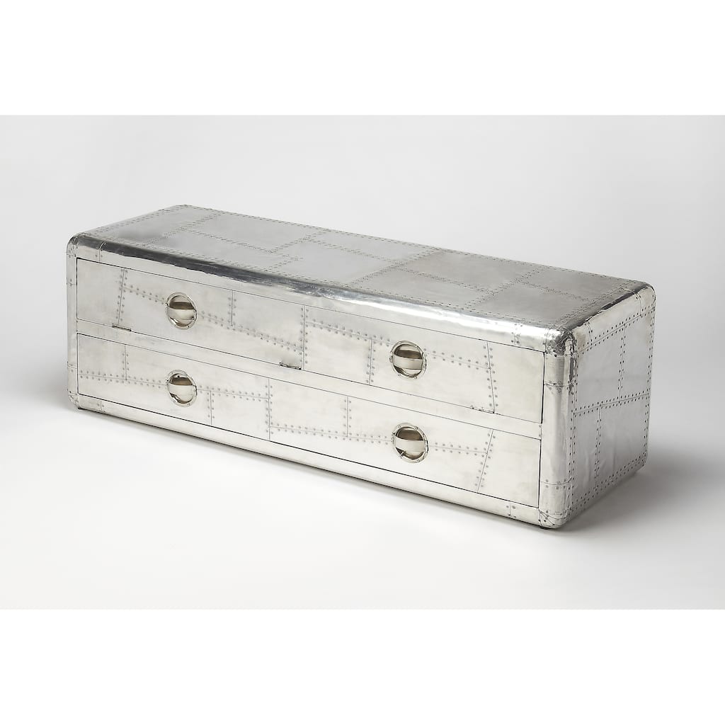 Butler Midway Metallic Wood Aviator Entertainment Console