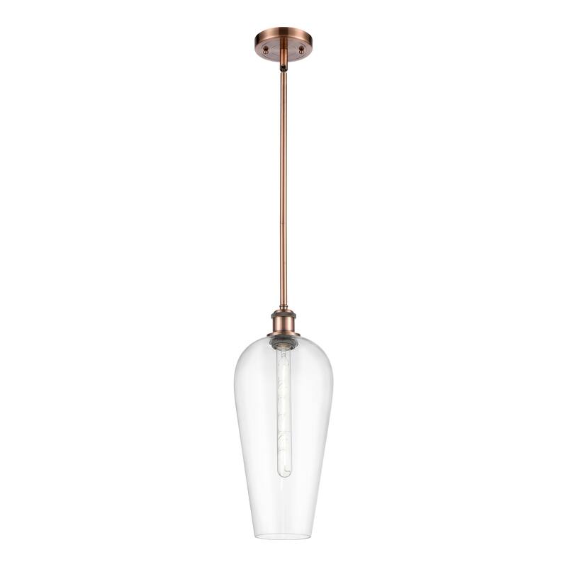 Innovations Lighting Endless Possibilities Ballston - Chelsea - 1 Light 8" Stem Hung Mini Pendant - Clear/Antique Copper