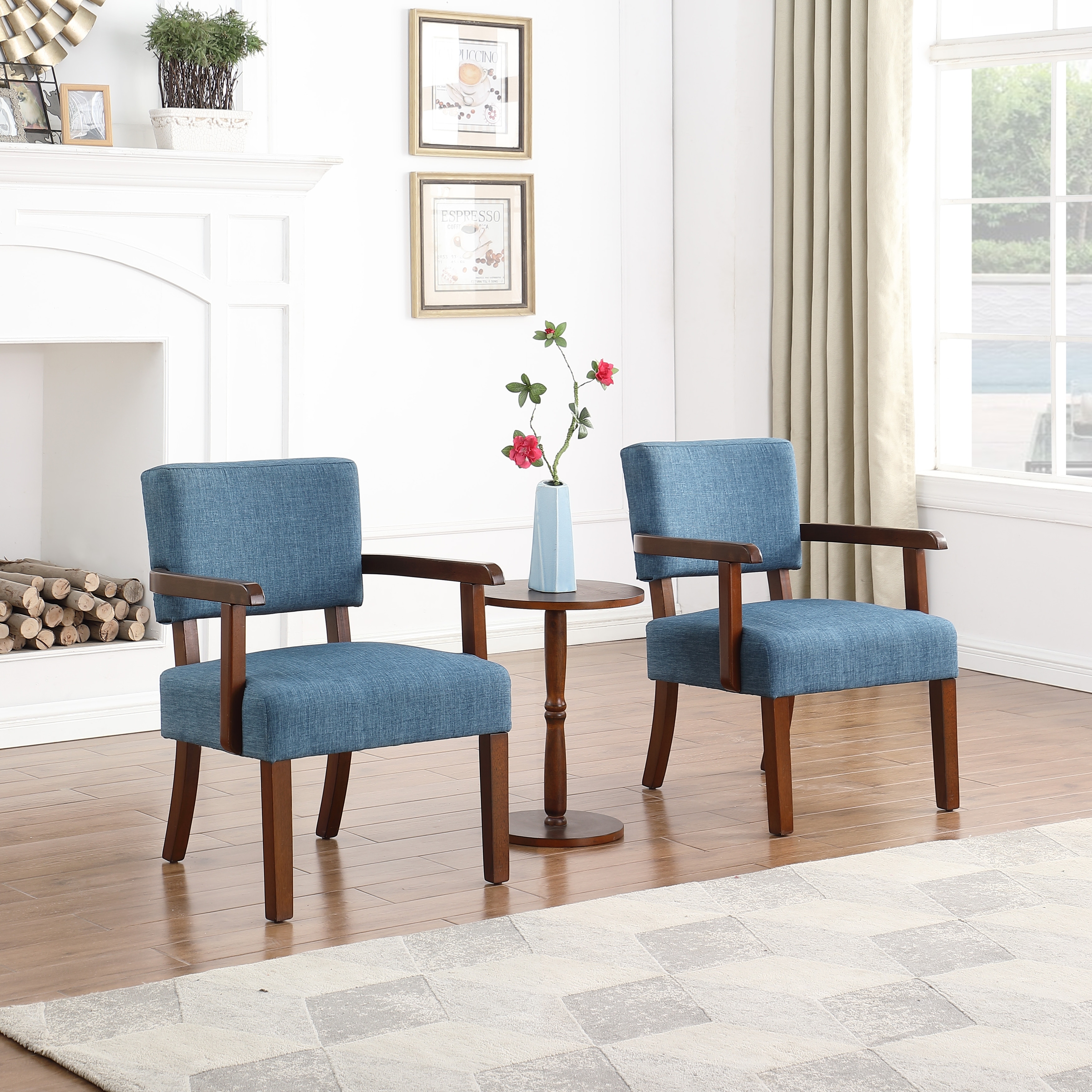 2 accent chairs outlet and table set
