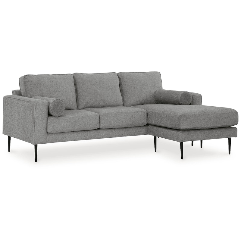Signature Design by Ashley Hazela Gray Sofa Chaise - 85"W x 58"D x 36"H