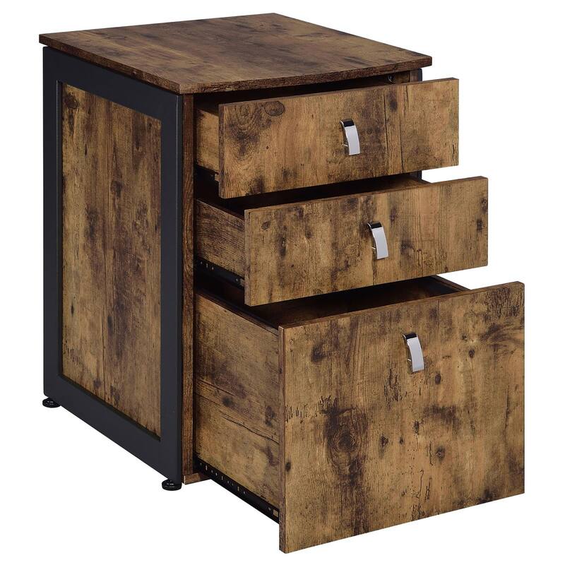 Antique Nutmeg 3-drawer File Cabinet - Brown