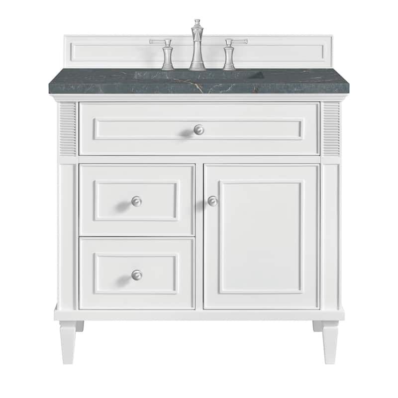 James Martin Vanities 424-V36-3PBL Lorelai 36" Single Basin Wood - Bright White