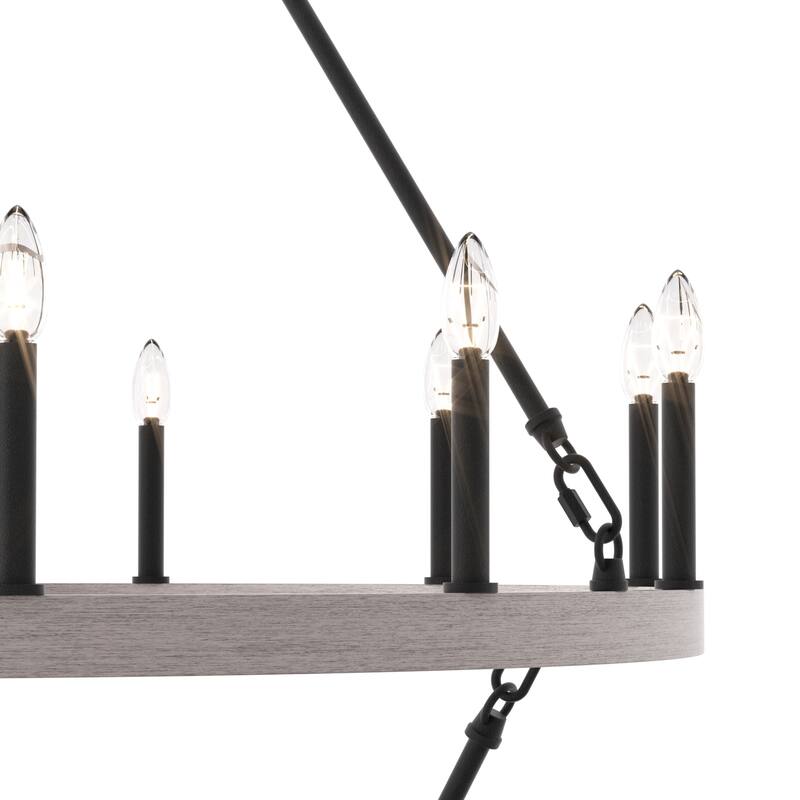Acroma 20-light Modern Farmhouse 40In Round Wagon Wheel Chandelier with UL
