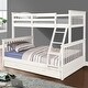 preview thumbnail 8 of 11, Wooden Twin Over Full Bunk Bed with Drawers and Safety Guard Rails White